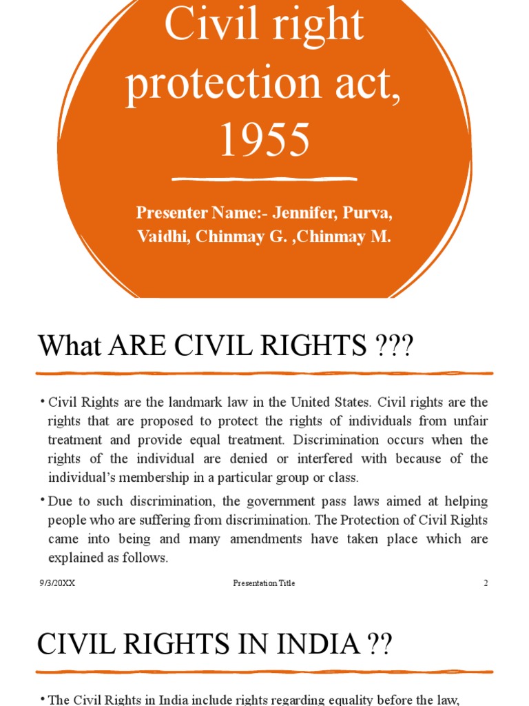 Overview of the Protection of Civil Rights Act | PDF | Discrimination ...
