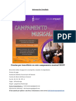 Gracias Por Inscribirte en Este Campamento Musical 2023!!!: Información Detallada