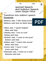 Reported Speech Exercise