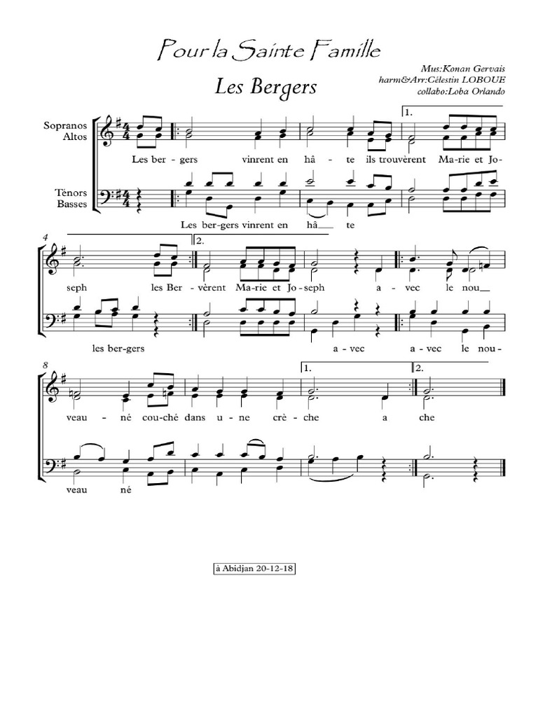 LES BERGERS Partition Complète1 PDF