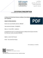 Attestation D'Inscription