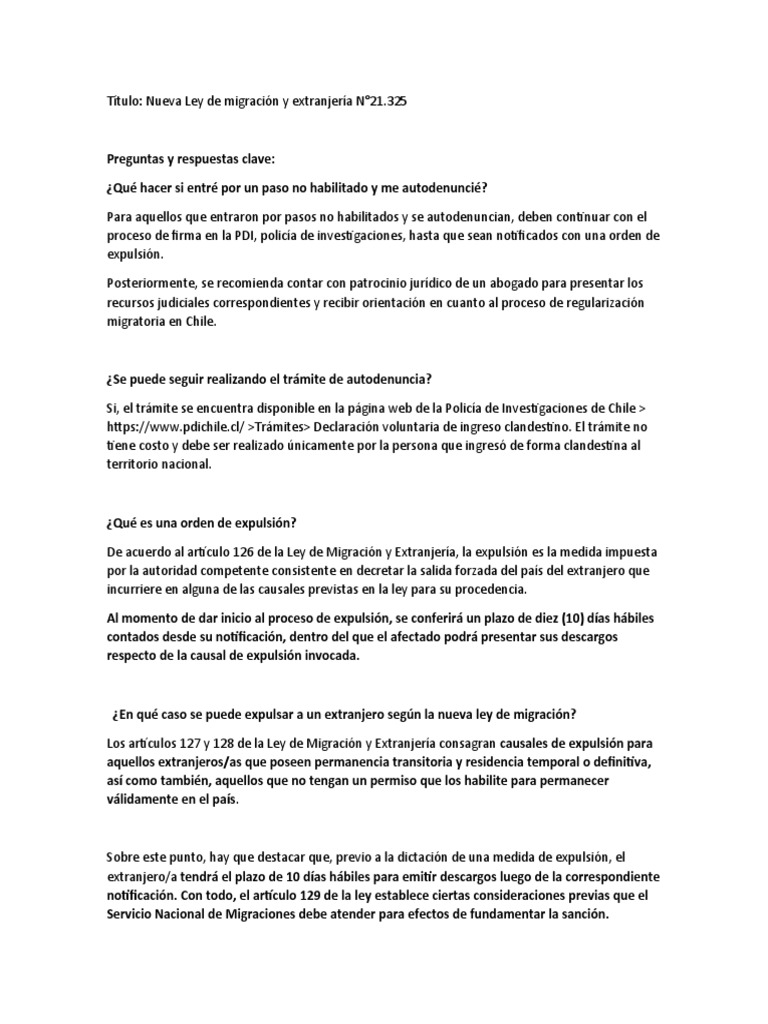 Folleto Nueva Ley Migratoria. PDF Justicia Crimen y violencia