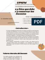 VALORES Y ÉTICA DE LOS DOCENTES