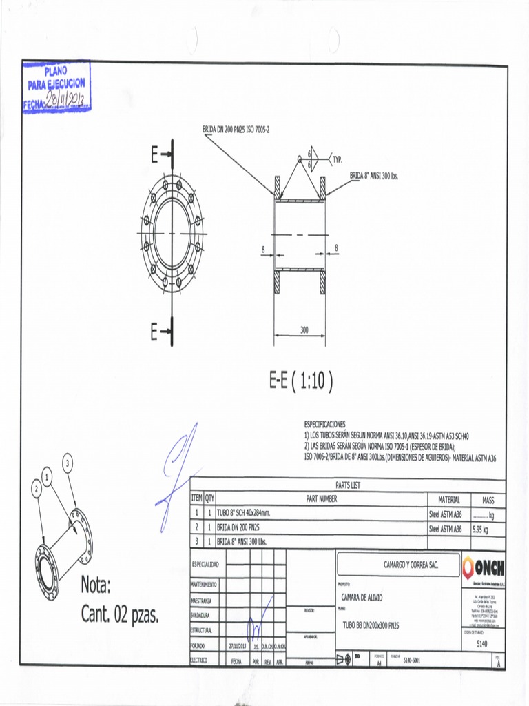Tubo DN 200 BB | PDF | Plomería | Ingeniería mecánica