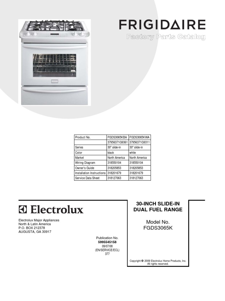 Frigid a Ire Parts Catalog FGDS3065K - 5995545158 | Manufactured Goods