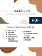 BOLETIN 3040: Planeacion de Una Auditoria de Estados Financieros