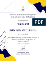 Constancia: María Paula Acosta Padilla