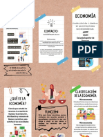 Folleto Tríptico Flyer Academia de Clases de Repaso Escolar Doodle Marrón y Blanco