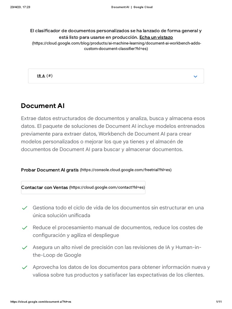 Document AI - Google Cloud | PDF | Inteligencia artificial ...