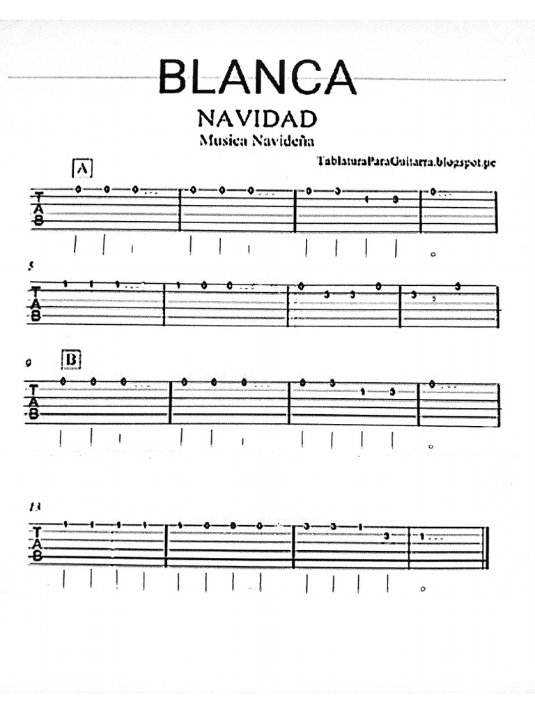 Blanca Navidad (Jingle Bells) Tabs Guitarra PDF