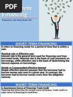 Sources of Short Term Financing