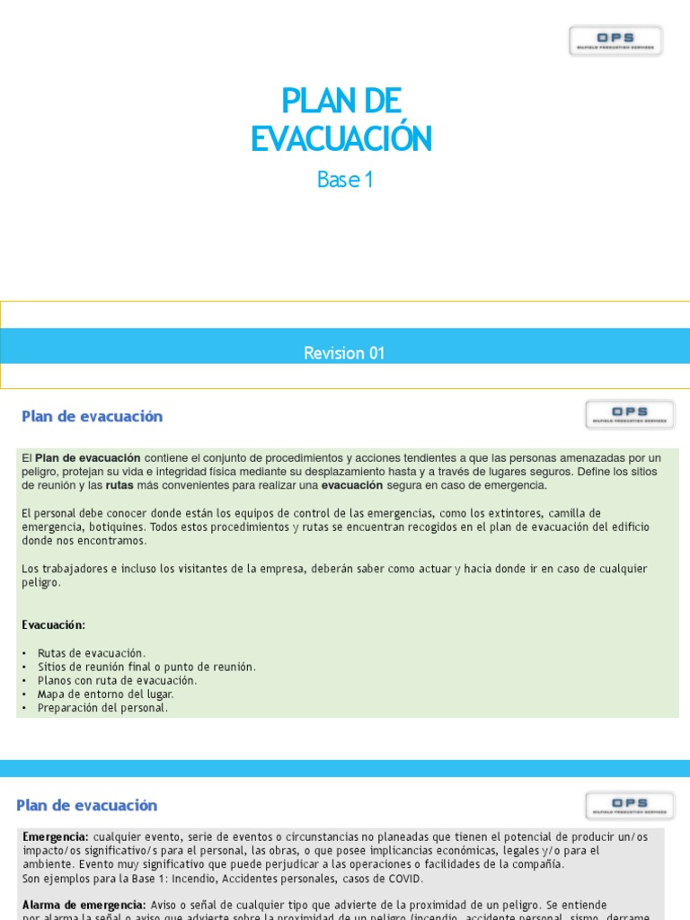 Plan de Evacuación: Procedimientos y Rutas | PDF | Emergencia