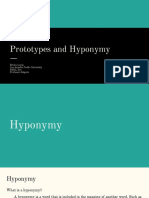 Hyponymy and Prototypes