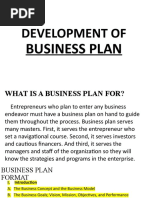 Development of Business Plan