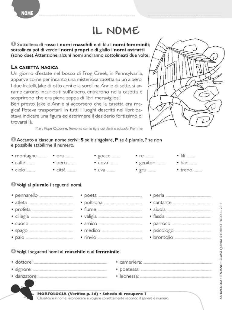 Schede Di Recupero ITALIANO 5 p36 | PDF