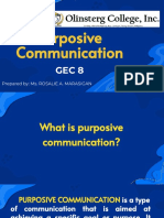 Purposive Communication: Prepared By: Ms. ROSALIE A. MARASIGAN