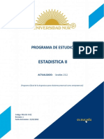Programa Análitico Estadistica II Gestion 2022