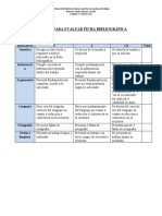 Rúbrica para Evaluar Ficha Bibliográfica Nombre Del Estudiante