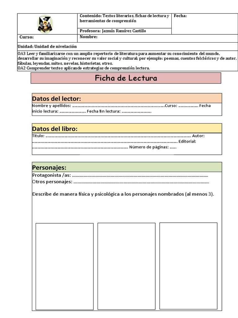Ficha De Lectura 5 6 PDF Comunicaci n Escrita Escritura