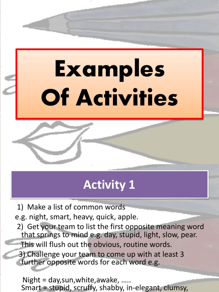 Examples of Activities | PDF