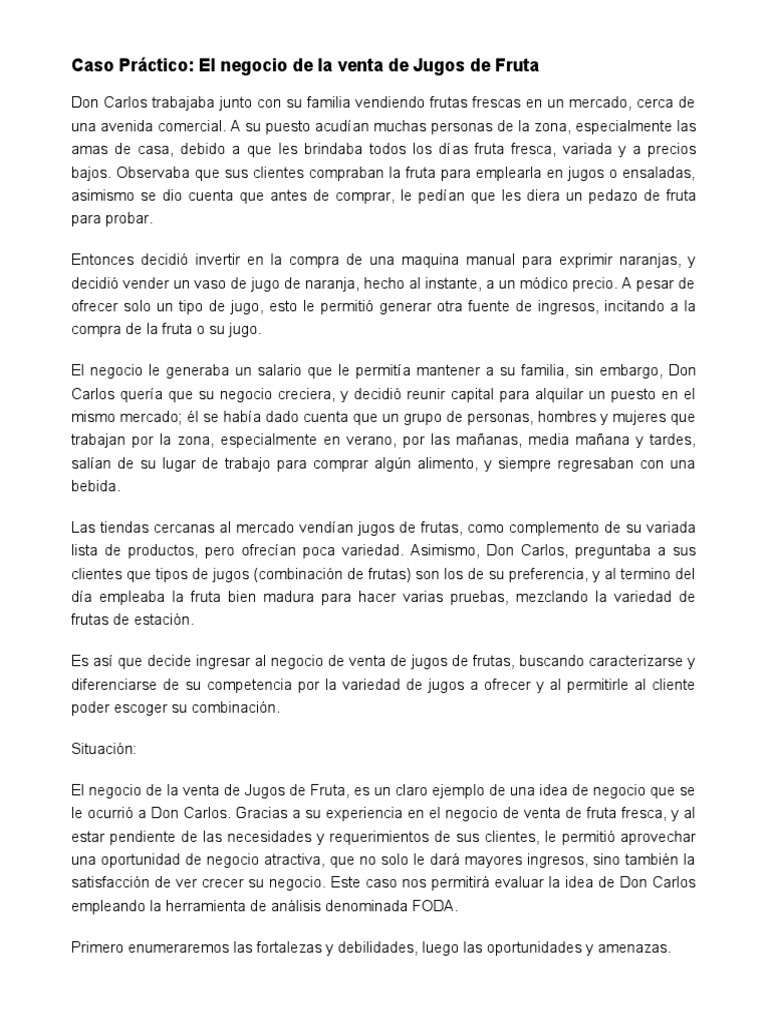Venta de Jugos Naturales en México | PDF | Análisis FODA | Economias