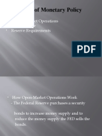Tools of Monetary Policy: Open - Market Operations Discount Rate Reserve Requirements