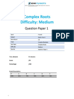 A9.3 Complex Roots Topic Booklet 1 Medium CIE A Level Maths P3 - 1