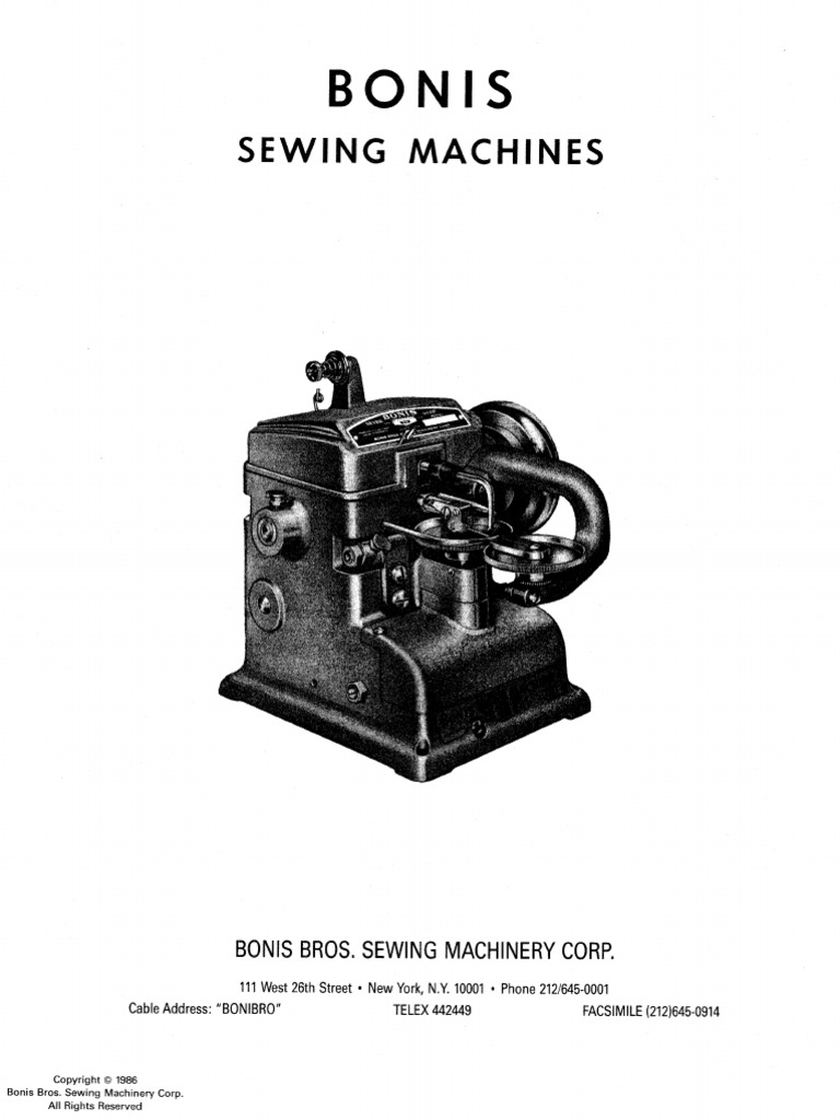 BONIS Sewing Machine PDF