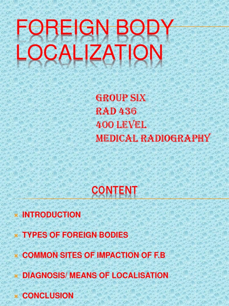 Foreign Body Localization in Radiology | PDF | Foreign Language Studies ...