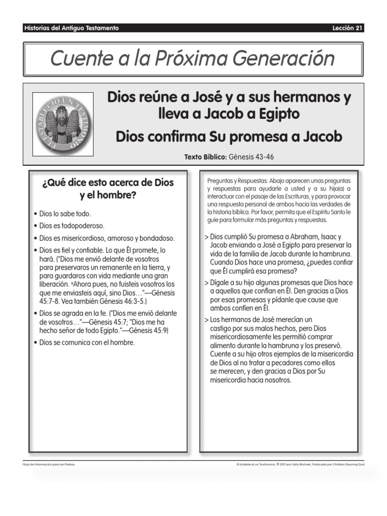 José y la promesa de Dios en Egipto | PDF | Jacob | Libro del Génesis