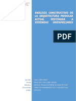 Análisis Constructivo DE La Arquitectura Modular Actual Destinada A Viviendas Unifamiliares