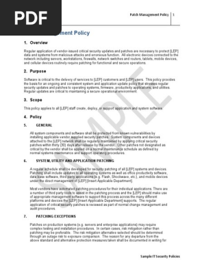 LEP Patch Management Policy