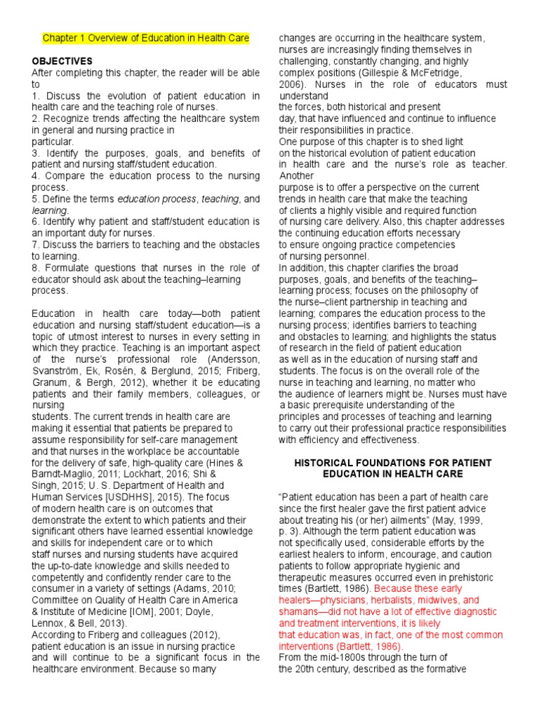 Evolution of Patient Education in Nursing | PDF | Nursing | Health Care
