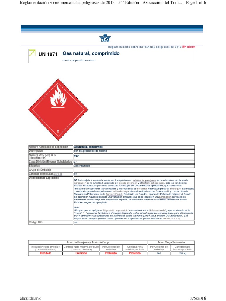 Regulaciones sobre el transporte de gas natural comprimido con alta ...