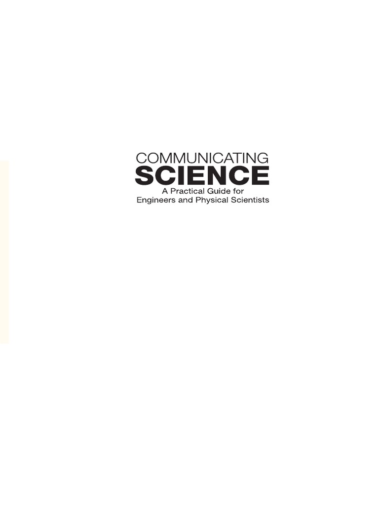 Communicating Science - A Practical Guide For Engineers and Physical ...