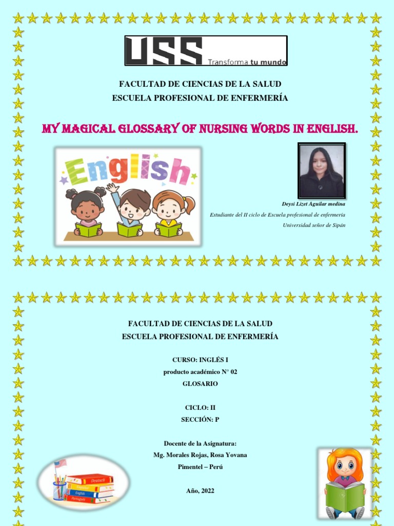My Magical Glossary of Nursing Words in English. Facultad de Ciencias