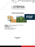 Produccion de Sesamo: Materia: Planeacion Y Evaluacion de Proyectos Docente: Ing. Henrry Mercado Estudiantes
