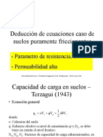 Ecuaciones de capacidad de carga en suelos puramente friccionantes