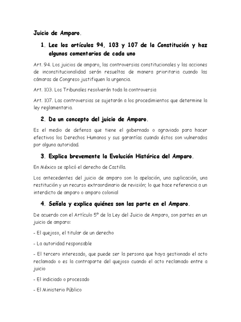 Juicio de Amparo y Derechos Humanos en México | PDF | Derechos humanos ...