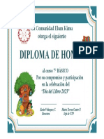 Diploma de Honor: La Comunidad Elum Kimu Otorga El Siguiente