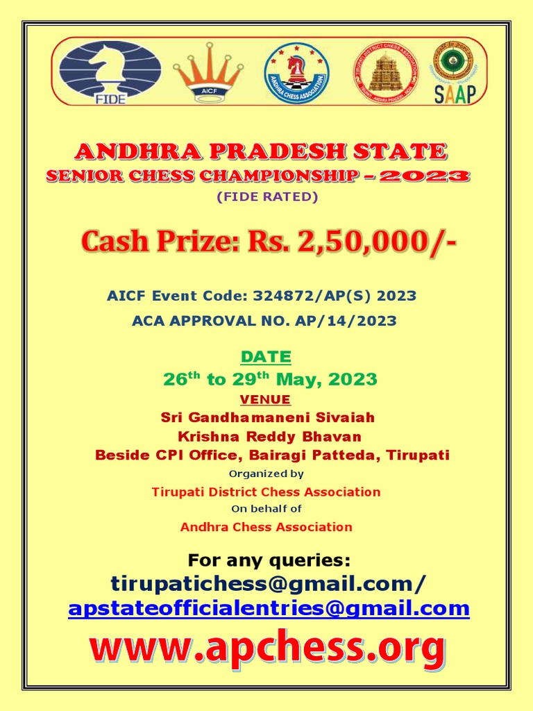 Ap state senior fide rated chess championship 2023 11 pdf