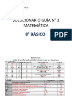 Solucionario Guía #3 Matemática: 8° Básico