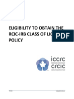 Eligibility To Obtain The RCIC-IRB Class of Licence Policy