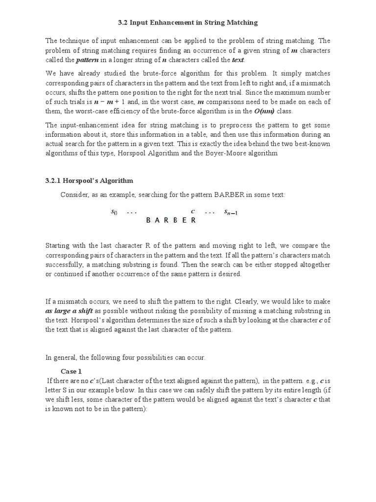 String Match - Horspool Sad Life | PDF | Mathematical Logic | Computer ...