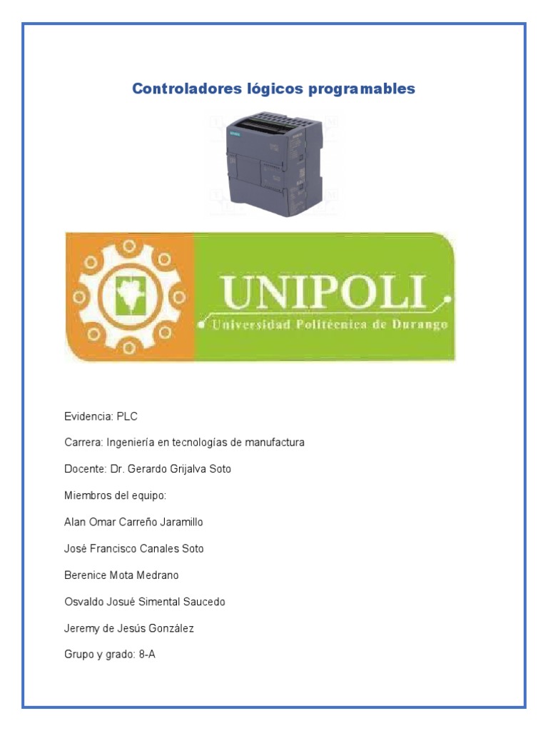 Controladores Lógicos Programables Unidad IV | PDF | Controlador lógico ...