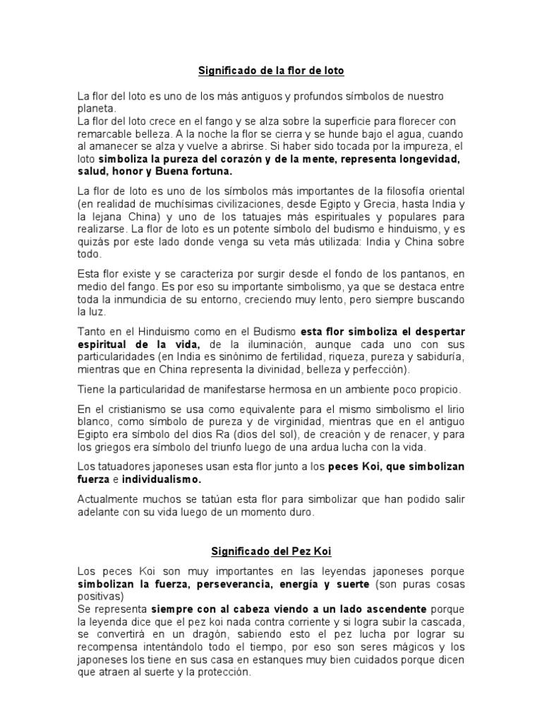 Significado de La Flor de Loto y Pez Koi  Flores  Símbolos