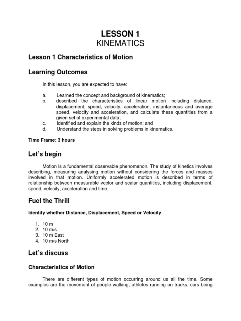 Understanding Motion and Displacement | PDF | Velocity | Speed
