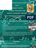 Universidad Nacional Mayor de San Marcos Ciclo II Realidad Nacional Profesor Alexander Inga Alumno Yeampierre Villacorta Tema Recursos en el departamento de huancavelica