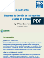 Sistemas de Gestión de La Seguridad y Salud en El Trabajo: Ing. CIP Víctor Quispe Carranza