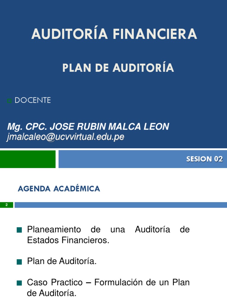 Plan de Auditoría Financiera Detallado | PDF | Auditoría | Presupuesto